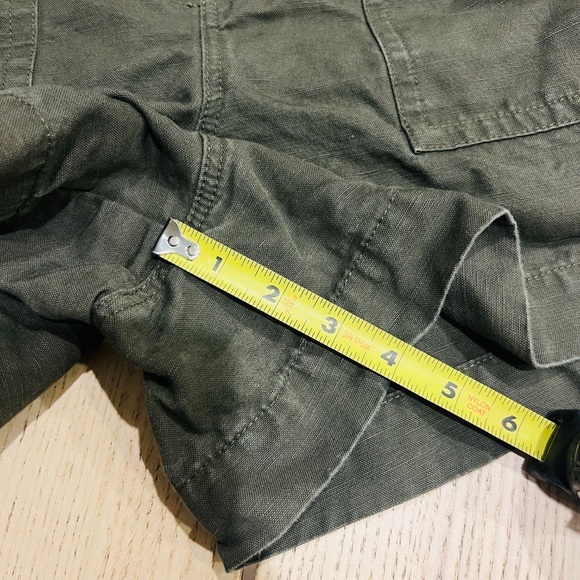 Banana Republic PAPERBAG SHORT army olive green high rise belt size 6 utility - Picture 10 of 14